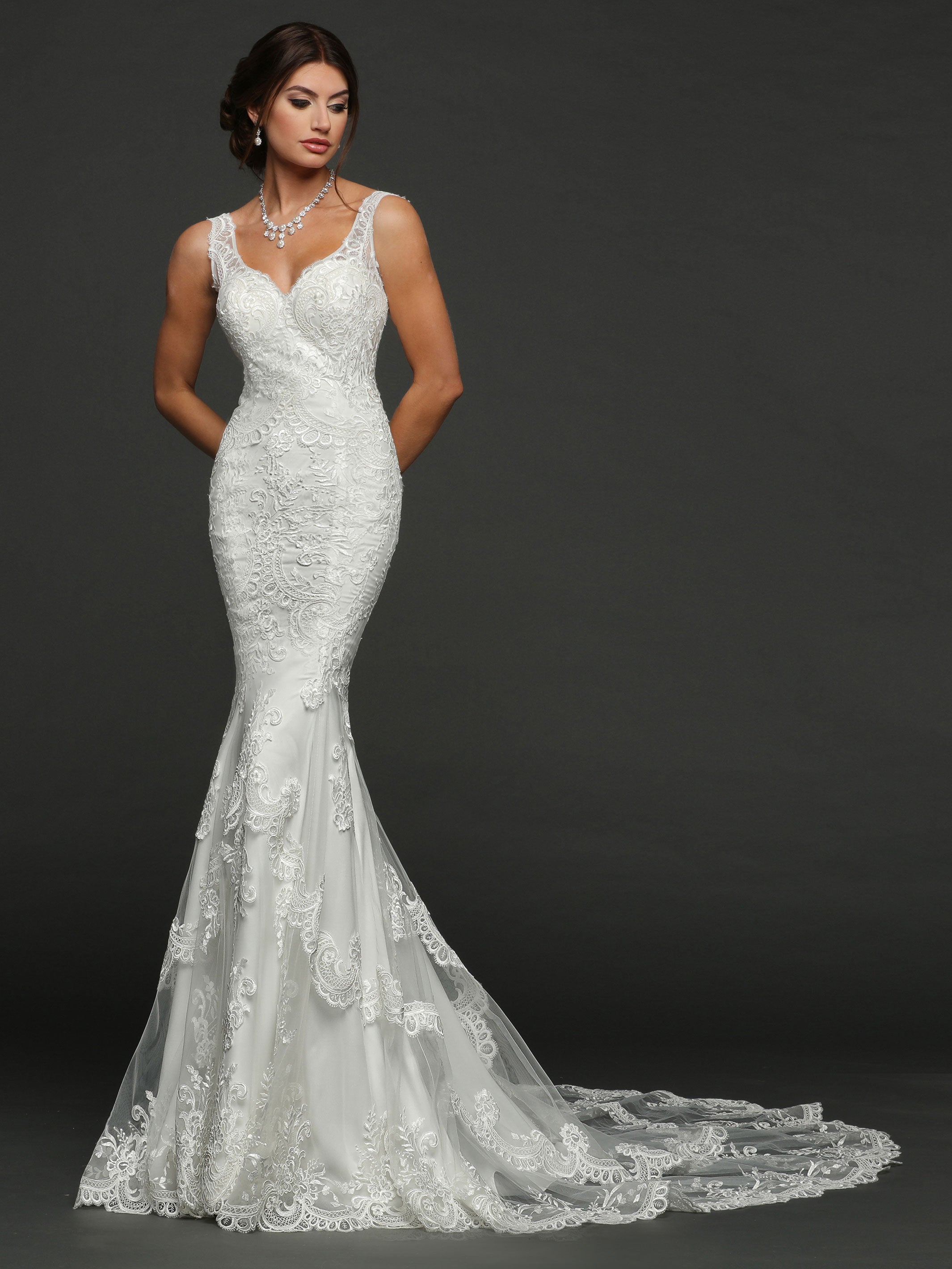 Evelyn Fit-and-Flare Lace Wedding Dress - Avery Austin