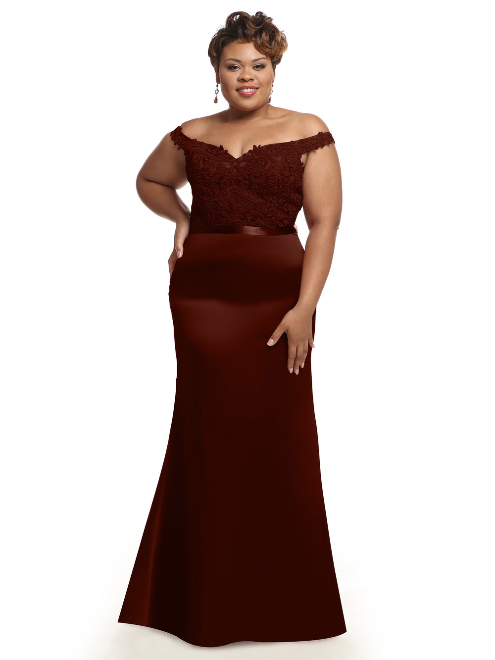 Plus Size Bridesmaid Dresses in Red Avery Austin